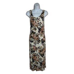 Sz.S*American Dream*Beige/Green/Pink Floral-Print Midi Dress